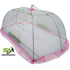 বাচ্চাদের মশার ছাতা নেট-(বেলুন প্রিন্ট) mosquito net – Light Pink