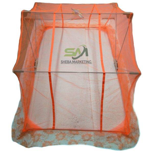 শিশুর মশারি ভাঁজ করা নেট-লাল (থাই মানের) - mosquito net - Image 3