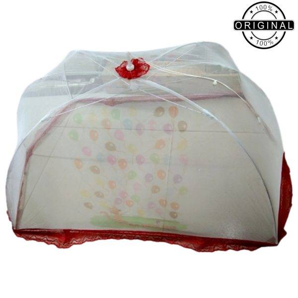 বাচ্চাদের মশার ছাতা নেট-(বেলুন প্রিন্ট) - mosquito net - Red Pink - Image 6