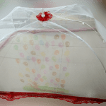 বাচ্চাদের মশার ছাতা নেট-(বেলুন প্রিন্ট) - mosquito net - Red Pink