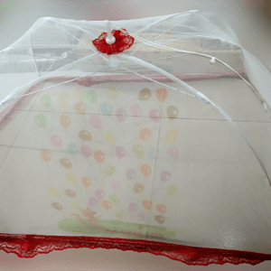 বাচ্চাদের মশার ছাতা নেট-(বেলুন প্রিন্ট) - mosquito net - Red Pink