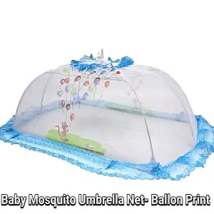 বাচ্চাদের মশার ছাতা নেট-(বেলুন প্রিন্ট) – mosquito net – Sky Blue